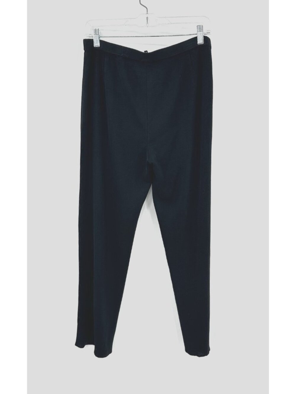 MING WANG straight leg pants black petite PL knit modern knitwear pull on - Picture 7 of 11